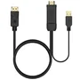 Aisens Cable Conversor Activo HDMI 2.0 a DisplayPort 1.2 con USB, Negro, 1.8m